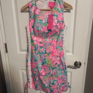 NWT Lilly Pulitzer Mila Stretch Shift Dress Size O in Hot On The Scene